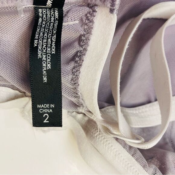 Torrid Mesh Floral Longline‎ Unlined Underwire Bralette Bra Size 2 2X White Gray - Picture 6 of 6